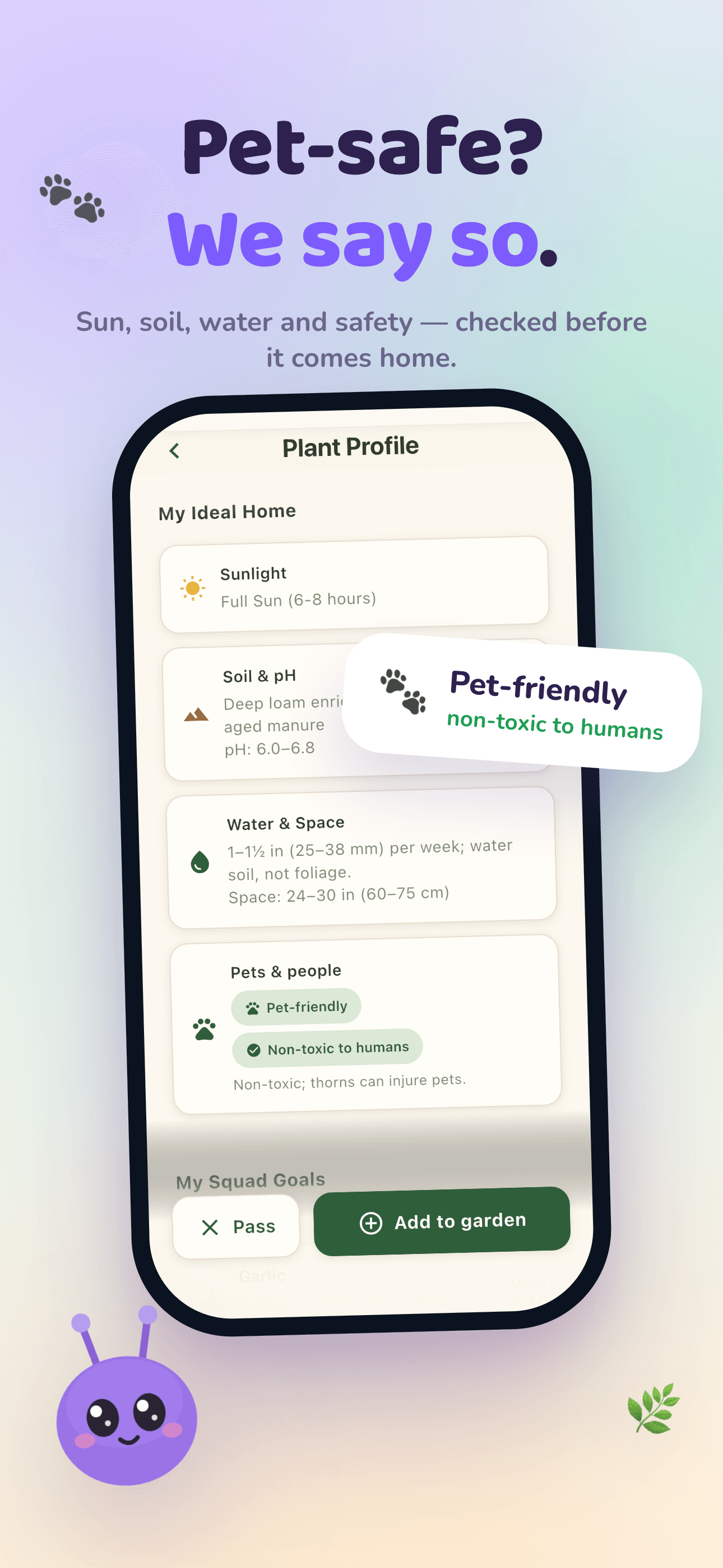 Sun, soil, water and pet safety at a glance
